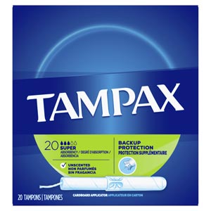 Tampon Tampax® Pearl Smooth Super Absorbency Plastic Applicator Individually Wrapped Unscented (20/BX 24BX/CS) by Procter & Gamble  ID 07301038012